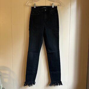 JOE'S The Charlie high-rise skinny ankle with frayed edge
